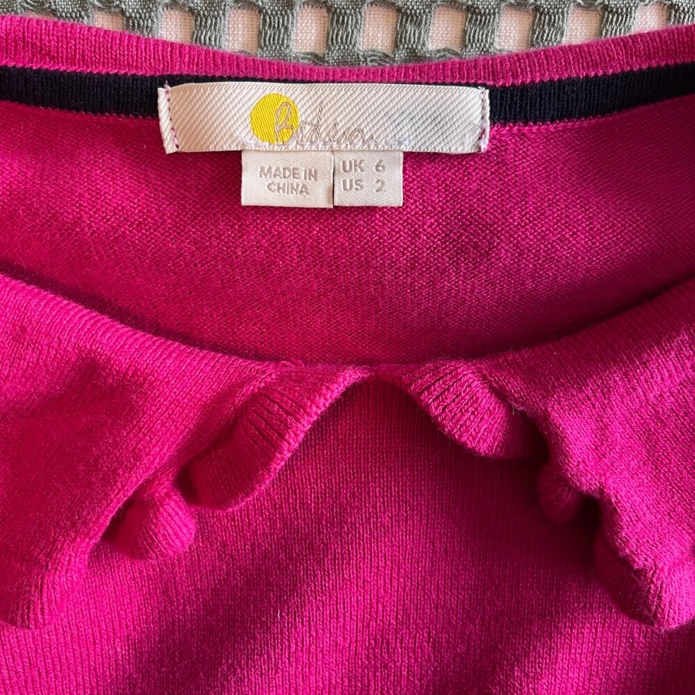 Boden Cotton Wool Sweater with Peter Pan Collar | Size 2 - Picture 6 of 7